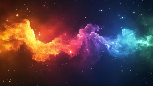 Chromatic nebular filament with tri-spectral plasma gradients.