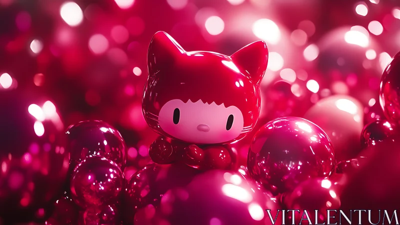 Candy gloss cat sprite adrift in neon bubble dreamland.