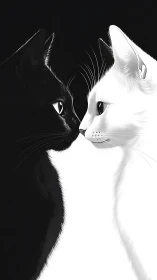 Black and White Cat Portrait in Striking Contrast Study