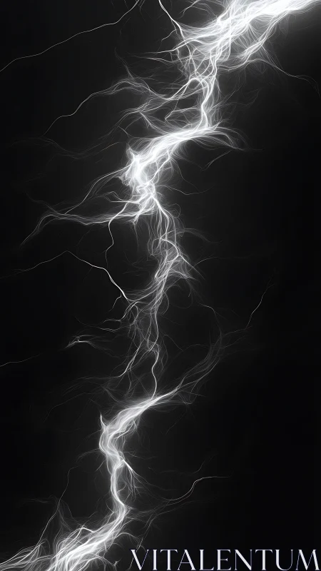 Vertical white lightning bolt arcs across black background