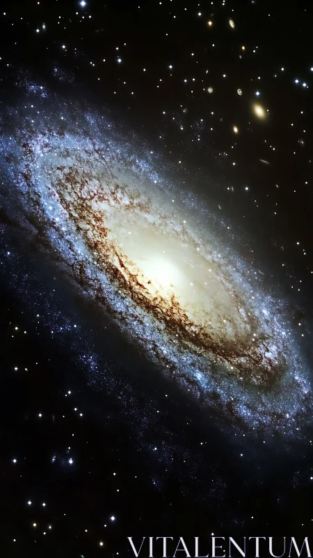 Starlit spiral galaxy drifting through a velvet night sky.