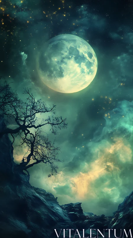 Moonlit cliffs and quiet stars over a dreaming valley.