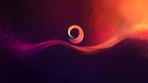 Toroidal gradient core with luminous spline wave trail field.