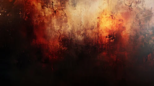 Inferno Landscape: Abstract Fire Abstraction Digital Painting.