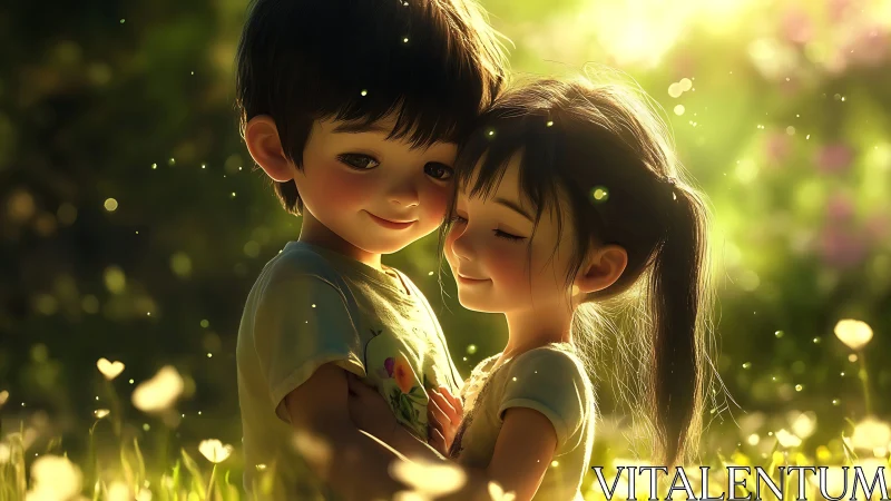 Two Young Hearts Share a Magical Moment in Nature