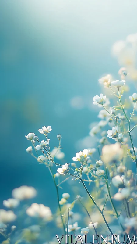 Delicate Blooms Dancing Against Turquoise Infinity.