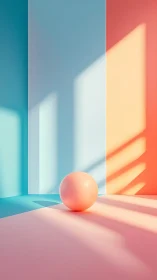 Chromatic gradient sphere in minimal prismatic light field.