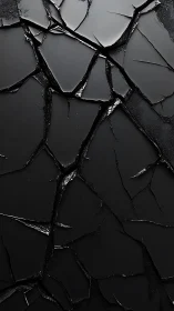 Midnight fractures in glossy onyx, quietly coming undone.