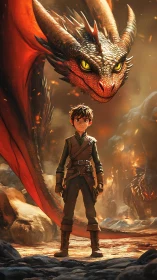 Young dragonrider claims the molten canyon as newfound throne