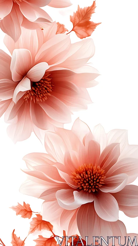 Coral Dahlias Dancing in Light.