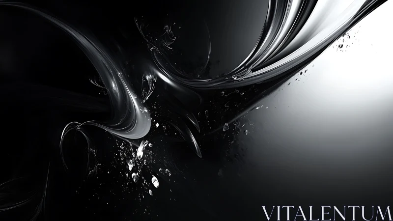 Gentle silver currents swirling through a quiet dark sky.