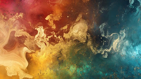 Swirling cosmic nebula flows across vibrant color spectrum