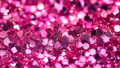 Shimmering pink glitter sparkles in a dreamy close up view
