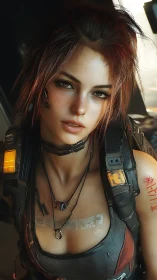 Battle-hardened street runner stares down the neon future