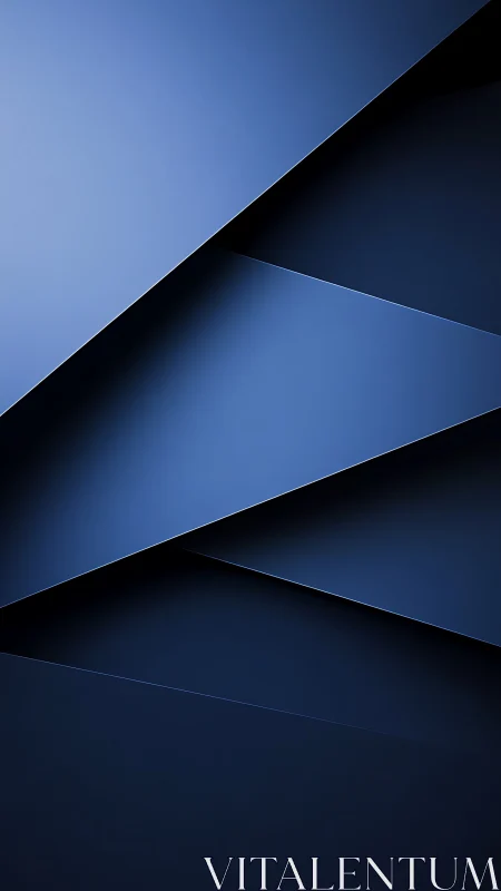 Layered diagonal blue planes in minimal abstract composition.