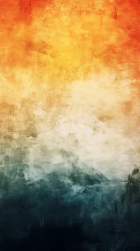 Vertical tricolor abstract gradient with textured impasto blending