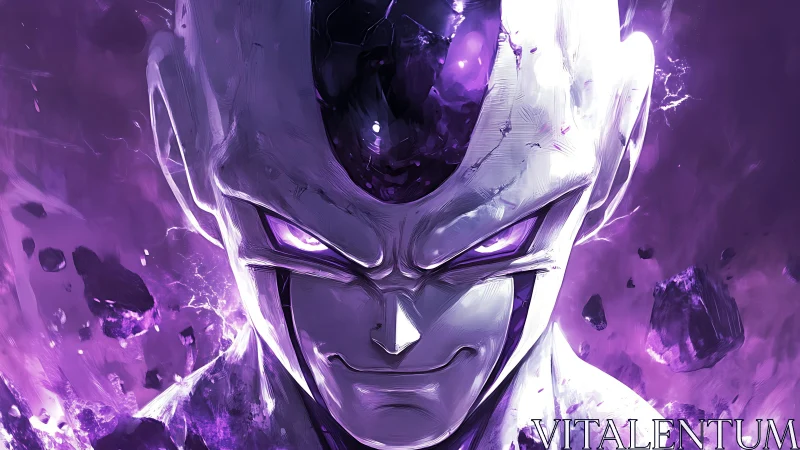 Villainous alien warlord glows with dense cosmic power.