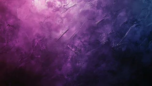 Textured purple gradient surface shows rough plaster details