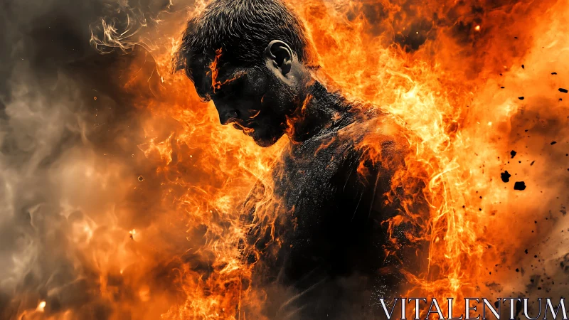 Soul on Fire: quiet strength rising from swirling flames.