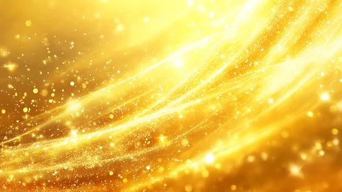 Radiant Golden Light Swirl with Sparkling Glitter Effect.