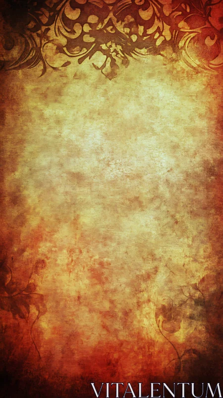 Warm vintage parchment with softly curling floral edges.