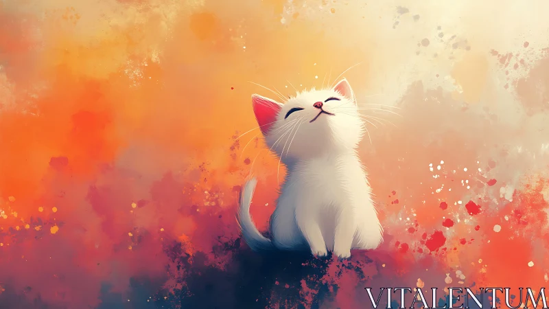 Luminous feline specimen positioned against dynamic chromatic gradient matrix.