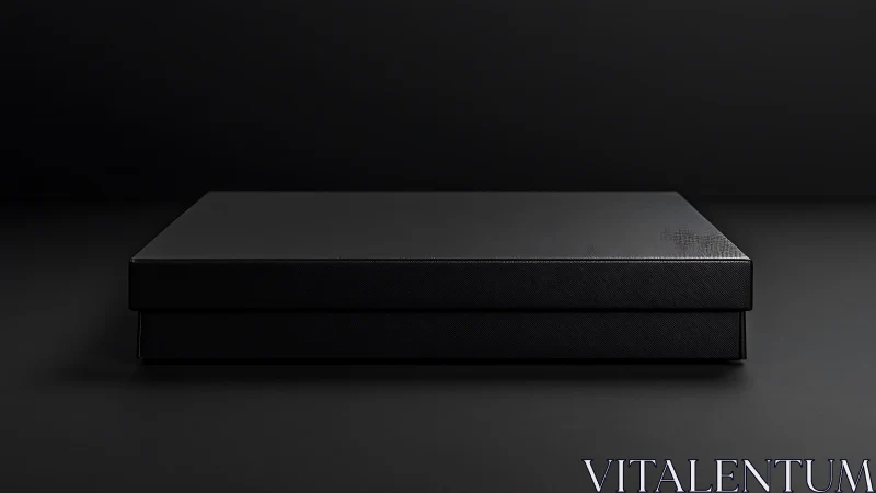 Sleek Black Presentation Box Resting on Dark Surface