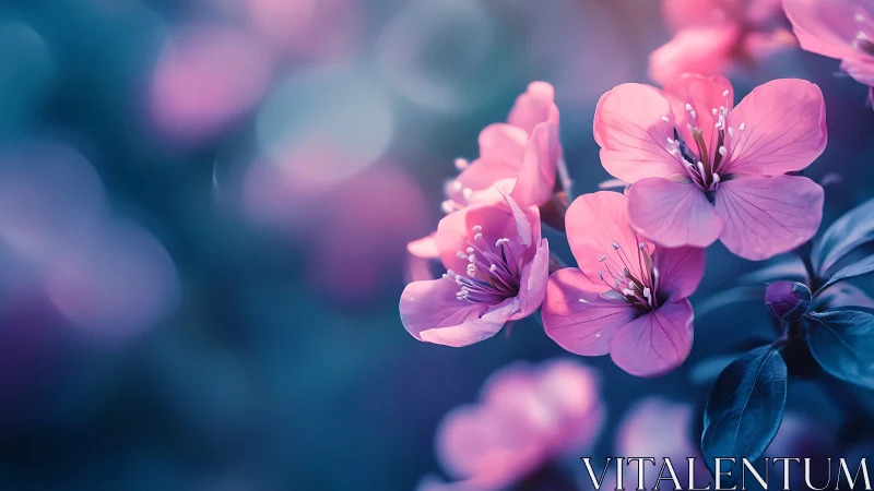 Luminescent Petals Dancing Through Twilight Mist.