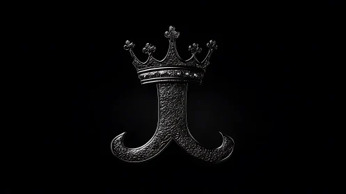 Regal silver J monogram crowned in midnight gloss.