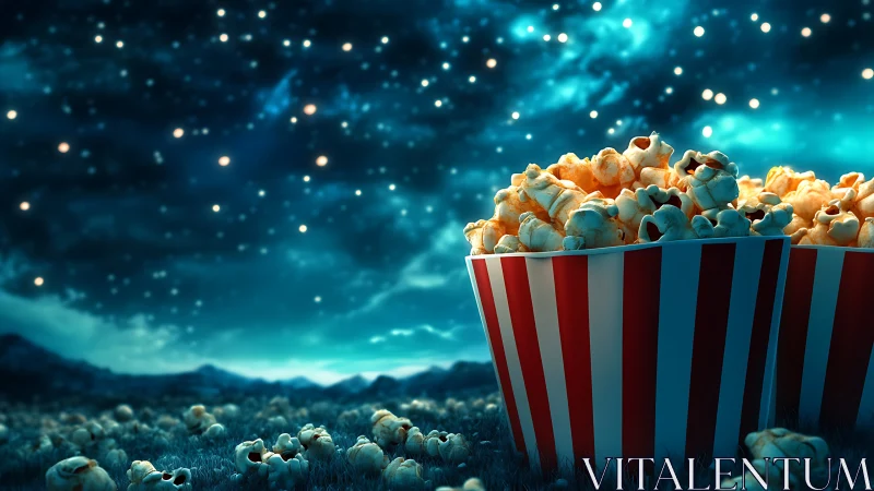 Starlit popcorn meadow for dreamers and late night snacks.