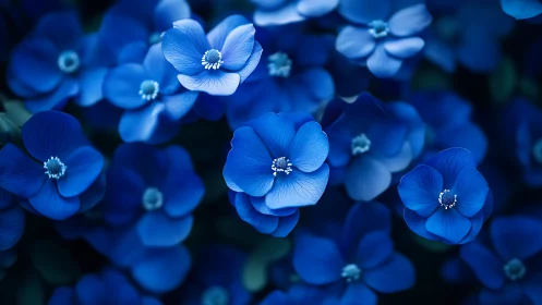 Delicate Blue Flowers in Soft Focus Garden Setting