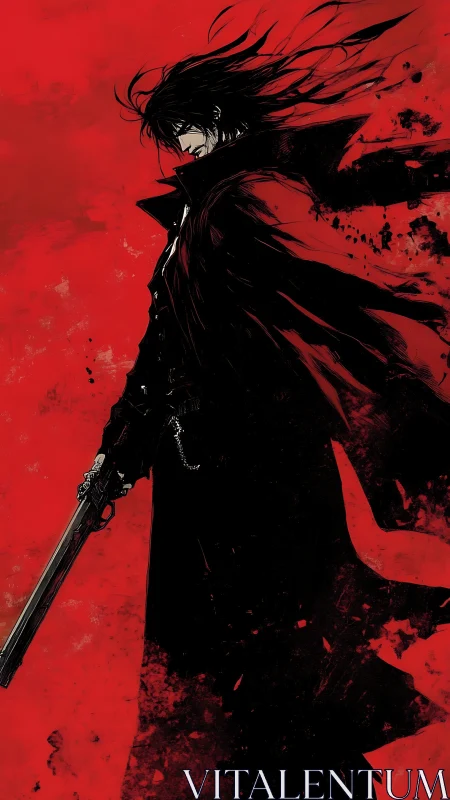 Scarlet wind coils around the lone gunslinger&rsquo;s shadowed grin