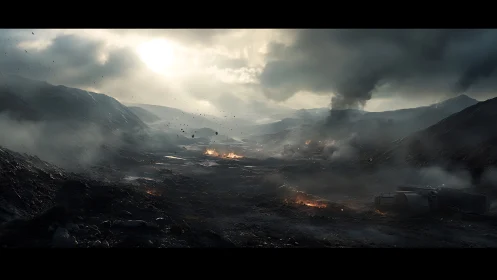 Apocalypse Valley: Nature's Fury Unleashed Against Sunlit Peaks