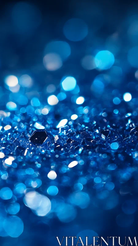 Macro optical study of blue crystalline bokeh field microstructure.