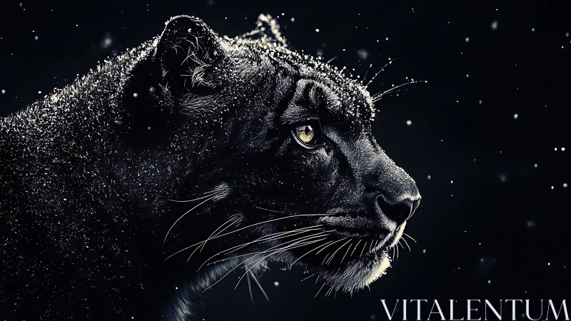 Black Panther Profile with Particle Dispersion Effect