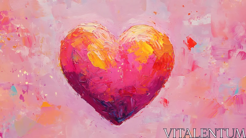 Luminous Heart Form Against Pink Gradient Background