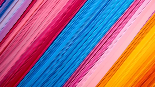 Diagonal stripes of bold pink, blue, and yellow color lines.
