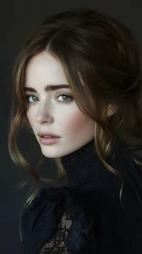 Soft-lit gaze steals the spotlight in quiet velvet darkness