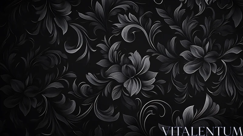 Ornamental Foliage Pattern in Monochromatic Relief.