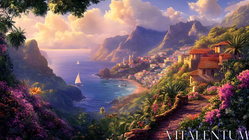 Paradise Cove: Where Bougainvillea Meets Moonlit Waters.