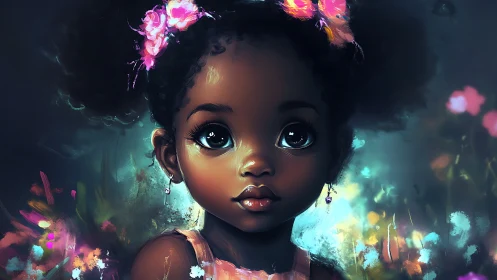 Luminous Wonder: Young Girl Surrounded by Magical Light