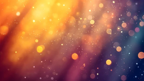 Abstract bokeh lights with warm golden and purple tones, dreamy style.