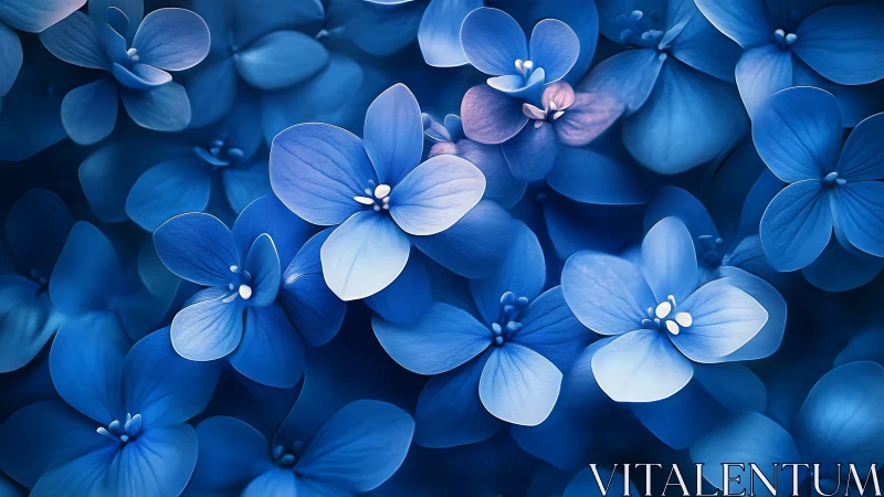 Blue Floral Close-up with Shallow Depth of Field.