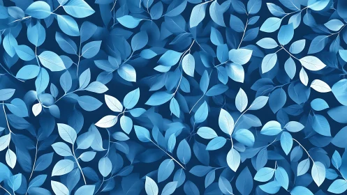 Soothing blue leaf pattern for calm, nature-loving spaces.