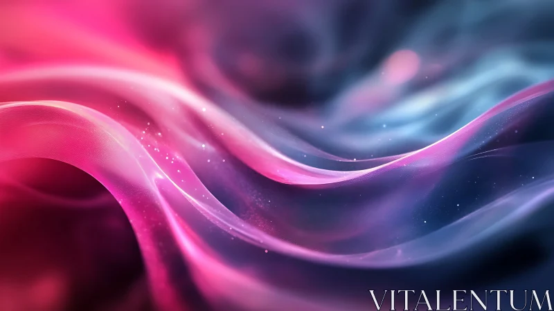 Soft cosmic waves glow in dreamy pink and violet light