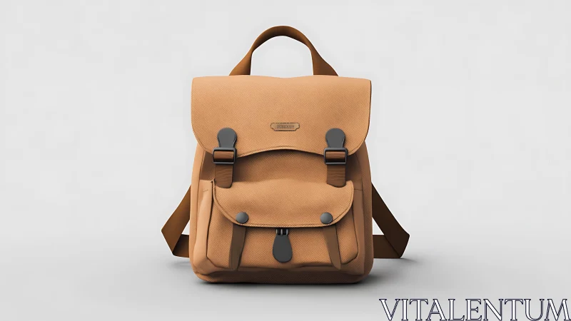 Charming Tan Leather Backpack with Vintage Character