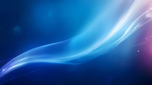 Abstract blue and purple light waves on smooth gradient background.