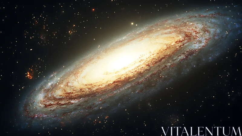 Spiral galaxy glows in deep space with luminous starfields