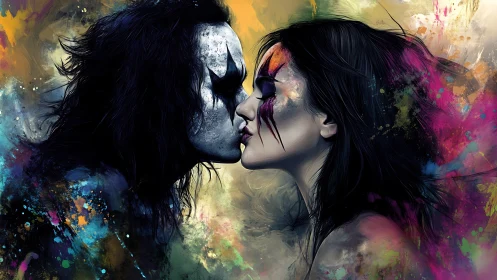 Two Souls Meet in Vibrant Painted Light