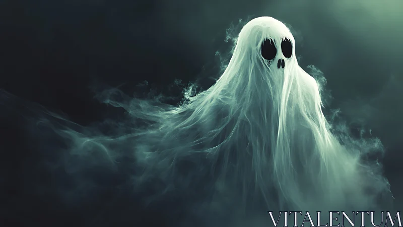 Moonlit smoke ghost drifts softly through a misty dream